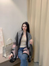 CRANTA KOMEIA披肩外搭護肩2022新款秋冬季圍巾女韓版生日七夕情人節(jié)禮物 灰粉色 高級感輕奢送女朋友實用老婆 曬單實拍圖