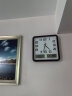 北极星（POLARIS）挂钟客厅家用智能钟木纹电波时钟方形自动对时钟表37*36cm 实拍图