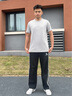 Calvin KleinJeans25春夏男士休閑通勤ck字母純棉圓領(lǐng)針織短袖T恤4RB843G PB3-燧石灰 M 曬單實(shí)拍圖