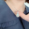 歐顏925銀項鏈女鑲和田玉水滴吊墜女媽媽款端午節(jié)禮物送婆婆送媽媽 優(yōu)美包裝盒子不含項鏈 曬單實拍圖