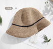Siggi防曬帽女春夏防曬復古小盆帽度假漁夫帽遮陽(yáng)帽可折疊涼帽草帽 氣質(zhì)咖 M(56-58CM) 曬單實(shí)拍圖