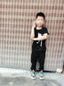 酷系（Cuulrite）兒童舞蹈服男童演出服專(zhuān)業(yè)T恤套裝現代舞服練功服男生拉丁舞服裝 黑色圓領(lǐng)短袖+蘿卜褲 120 身高115-125cm 曬單實(shí)拍圖