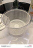 日本進口蔬菜脫水器沙拉甩干機小型手搖甩菜神器廚房洗菜瀝水籃 6L【日本制】 曬單實拍圖