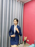 晨芙職業(yè)西裝女套裝氣質(zhì)英倫風(fēng)商務(wù)前臺(tái)面試正裝小西服外套工裝工作服 藍(lán)色單件外套 XL 建議110-120斤 曬單實(shí)拍圖