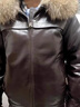 雅格羅伊高檔真皮皮衣飛行員男士外套秋冬季男頭層牛皮航空服男摩托車(chē)皮夾 棕色(皮衣加皮褲套裝) XL 曬單實(shí)拍圖