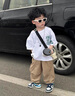 G.DUCKKIDS小黃鴨童裝男童夏季套裝2025新款中小兒童衣服男孩短袖T恤兩件套 恐龍 80 7-11月(建議寶寶75-85cm)cm 曬單實(shí)拍圖