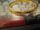 中國(guó)黃金（CHINA GOLD）黃金手鐲碎冰冰吉言手鐲女碎碎金手鐲訂婚三金送老婆女友七夕禮物 約8.3g【60圈口】 曬單實(shí)拍圖