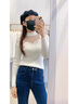 AEMAPE加絨毛衣女加厚冬季新款內搭小眾設計感網(wǎng)紗上衣半高領(lǐng)打底衫女 杏色 L (105-115斤拍) 曬單實(shí)拍圖