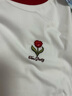 茵曼涼感撞色繡花女裝正肩短袖t恤2025夏季新品打底襯衫上衣 珍珠白 S 曬單實(shí)拍圖