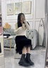 GEOX杰歐適女鞋2025秋季圓頭酷帥干練日常馬丁靴D46XME 黑色C9999（絨里） 36 曬單實(shí)拍圖
