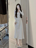 GARNUO白色長(cháng)袖連衣裙子女春秋2026新款法式高級感小個(gè)子收腰小白裙長(cháng)裙 白色長(cháng)袖 S【101-110斤】 曬單實(shí)拍圖
