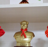 毛澤東銅像擺件毛爺爺頭像黃銅半身像雕塑客廳書房桌面擺件工藝品 總高19.9厘米偉人像不封底款招財(cái) 曬單實(shí)拍圖