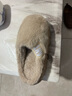卡帝樂(lè )鱷魚(yú)棉拖鞋女士冬季保暖拖鞋毛毛室內外穿棉拖鞋子女1527M 卡其 36-37 曬單實(shí)拍圖