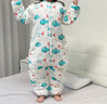 零零豬分腿紗布睡袋兒童寶寶防踢被子神器3-6歲 6-12歲大童春秋夏季夏天 動(dòng)物森林 紗布前6后4適合20-26℃ 120cm適合7-10歲 身高120-135cm 曬單實(shí)拍圖