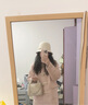 西遇赫本風(fēng)毛呢外套2025春新款小眾粉色牛角扣大衣連帽外套女 粉色 M 曬單實(shí)拍圖