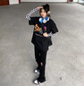 維斯先森破洞牛仔褲男女春夏季新款微喇直筒褲潮牌美式高街vibe休閑長褲子 CXPF-C003黑色 XL 曬單實拍圖