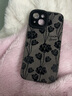 巴蒂尼 翻皮毛灰底滿屏玫瑰適用iPhone15手機殼蘋果16promax硅膠軟殼13/12全包防摔女 翻皮毛灰底滿屏玫瑰 iPhone 15 曬單實拍圖