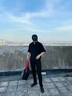 ZMEX涼感襯衫男中袖純色寬松男裝春夏秋中國(guó)風(fēng)休閑外套七分長(zhǎng)袖襯衣男 黑色 （七-分襯衫） L 曬單實(shí)拍圖
