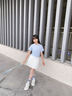 小豬彼特女童網(wǎng)球套裝兒童夏羽毛球速干衣運(yùn)動服訓(xùn)練冰絲大童夏季2025新款 4452白色 【速干短裙】 130 cm 曬單實(shí)拍圖