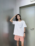 回力白色短袖t恤女正肩2025新款爆款中學(xué)生純色休閑半袖夏季純棉體恤 曬單實拍圖