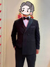 錦造JINZAO高定西服套裝正裝塔士多禮服晚會演出主持新郎結(jié)婚修身西裝 黑色 雙排扣 兩件套 4XL 曬單實(shí)拍圖
