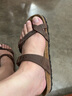 BIRKENSTOCK勃肯德國進(jìn)口女款牛皮革涂油舒適軟木Mayari夾趾拖鞋 哈瓦那窄版0171323 36 曬單實(shí)拍圖