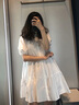 衣典零一（LEDIALYI）法式甜美泡泡袖襯衫連衣裙2024夏季新款韓版寬松小個(gè)子娃娃裙夏天 白色 S（建議100斤內(nèi)） 曬單實(shí)拍圖