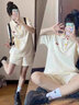迪士尼（Disney）女大童套裝夏季12-15歲女孩衣服高初中學(xué)生女裝運動少女短袖短褲 奶黃色兩件套裝【夏季套裝 女裝 175 L碼（建議116-130斤） 曬單實拍圖