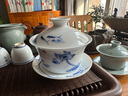 末都景德鎮(zhèn)手繪青花瓷蓋碗茶杯單個超大號陶瓷功夫茶具三才泡茶碗家用 一枝獨秀【260ml】蓋碗禮盒裝 曬單實拍圖