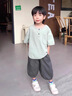 G.DUCKKIDS小黃鴨童裝男童夏裝套裝2025新款寶寶夏季短袖衣服男孩中小童服裝 白色套裝 110 (建議98-105cm 3-4周歲） 曬單實(shí)拍圖