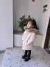 G.DUCKKIDS兒童羽絨服女童中長款2023冬季新款加厚童裝女孩冬裝外套寶寶反季 杏色棉服【真毛領(lǐng)】 90 建議80-90cm1歲半-2歲 曬單實拍圖