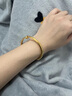 佩瑄黃金手鐲女999足金包銀簡(jiǎn)約光面推拉鐲子實(shí)心不掉色送女友禮物 光面推拉金手鐲 約30克【金包銀 曬單實(shí)拍圖