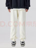古由卡（GUUKA）x楊悉圣兒聯(lián)名束腳衛褲子男士青少年愛(ài)心刺繡收口寬松百搭新潮流 加絨 奶油白款S7827 L 曬單實(shí)拍圖