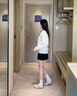 Teenie Weenie小熊女裝冬裝時尚學(xué)院風(fēng)簡約休閑圓領(lǐng)衛(wèi)衣套頭衫上衣DW 淺灰色 S (160) 曬單實拍圖