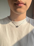 法蔻貔貅銀項鏈男可轉(zhuǎn)動復(fù)古吊墜蛇骨鏈男士配飾生日情人節(jié)禮物送男友 貔貅吊墜+蛇骨鏈約45cm 曬單實拍圖
