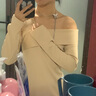 宙馨純欲辣妹修身包臀打底內搭一字肩短裙子針織連衣裙女秋冬2025新款 卡其色 M 曬單實(shí)拍圖