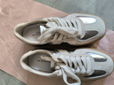 他她（TATA）銀色德訓鞋女復古板鞋女休閑平底鞋秋季新款WT801CM4 銀/灰 36 曬單實(shí)拍圖