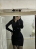 上流匯2025春秋季辣妹針織連衣裙子女新款內(nèi)搭打底毛衣裙黑色后媽包臀裙 黑色（高品質(zhì)） L 【100-110斤拍】 曬單實(shí)拍圖