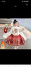 予瑾女童馬面裙套裝中國風(fēng)長(cháng)袖中小童漢服國風(fēng)唐裝拜年服女寶寶古裝 白色上衣+紅色下裙 加絨 110 建議身高100左右 曬單實(shí)拍圖