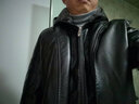 恒源祥真皮皮衣男士冬季皮毛一體加絨加厚綿羊皮皮夾克爸爸大碼男裝外套 黑色 190/3XL(150-170斤穿) 曬單實(shí)拍圖