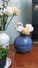 九土陶瓷花瓶景德鎮(zhèn)手工復(fù)古臺(tái)面花器藝術(shù)陶罐子家居飾品裝飾擺件 復(fù)古藍(lán)中號(hào) 曬單實(shí)拍圖