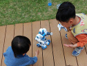 星域传奇儿童玩具电动遥控汽车智能幼儿早教机器人3-6岁男孩女孩生日礼物 蓝色【水弹+喷雾】双遥控双电 实拍图