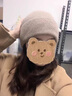 恒源祥100純羊毛針織帽子圍巾女冬季款百搭圍脖保暖禮物防寒套裝送禮盒 蝦色[帽子+圍巾] 曬單實(shí)拍圖