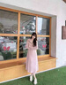 RUIQIUER粉色連帽長袖連衣裙女春秋季新款女裝針織衛(wèi)衣韓系長袖中長裙子 粉色 S 曬單實拍圖
