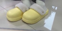 樸西防水棉拖鞋女冬季室內家居厚底防滑保暖可拆洗棉絨棉拖鞋情侶款 香蕉黃 36-37 曬單實(shí)拍圖