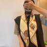 GIAVENTOLA絲巾女溫柔米黃色桑蠶絲春秋季真絲斜紋綢大方巾圍巾披肩送長輩 衣櫥里的女人橘色 曬單實拍圖