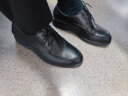 金利来男鞋商务正装皮鞋男士鞋子透气系带头层牛皮小码大码 黑色 38（比国码大一码） 实拍图