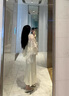 舒芳蝶（shufangdie）新中式連衣裙女2025秋冬新款高級感輕奢小披肩搭配針織吊帶套裝裙 白色披肩+米色連衣裙 M 曬單實(shí)拍圖