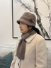 蘇木佰（SOMUBAY）媽媽帽子女秋冬針織毛線(xiàn)帽中老年人冬季奶奶加絨老人保暖兔毛盆帽 卡其三件套【帽子+圍巾+手套】 均碼（56-58cm） 曬單實(shí)拍圖