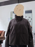 艾萊依時尚立領(lǐng)羽絨服短款極簡條紋工裝上衣鴨絨保暖外套 布朗棕M 曬單實拍圖